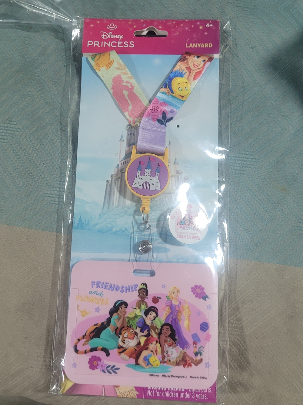 Disney Princess Pink and Purple Lanyard with ID Badge Holder
